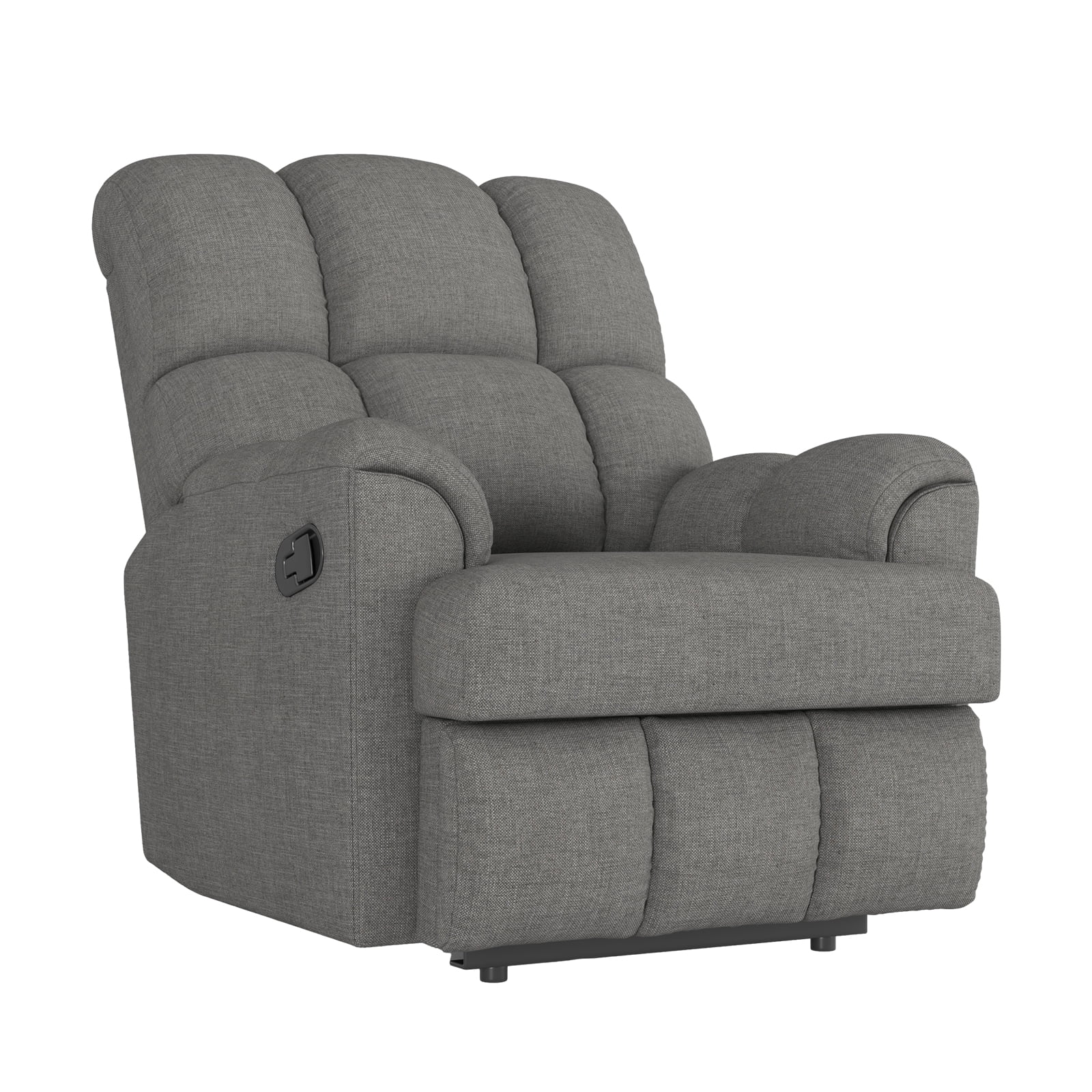 Bonzy Home Rocker Recliner Chair Glider for Living Room in Soft Fabric, Dark Gray