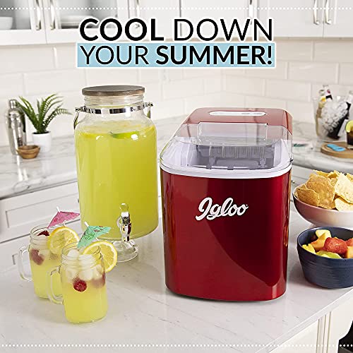 Igloo Electric Countertop Ice Maker Machine - Automatic and Portable - 33 Pounds in 24 Hours - Icecube Maker - Plastic Scoop and Basket