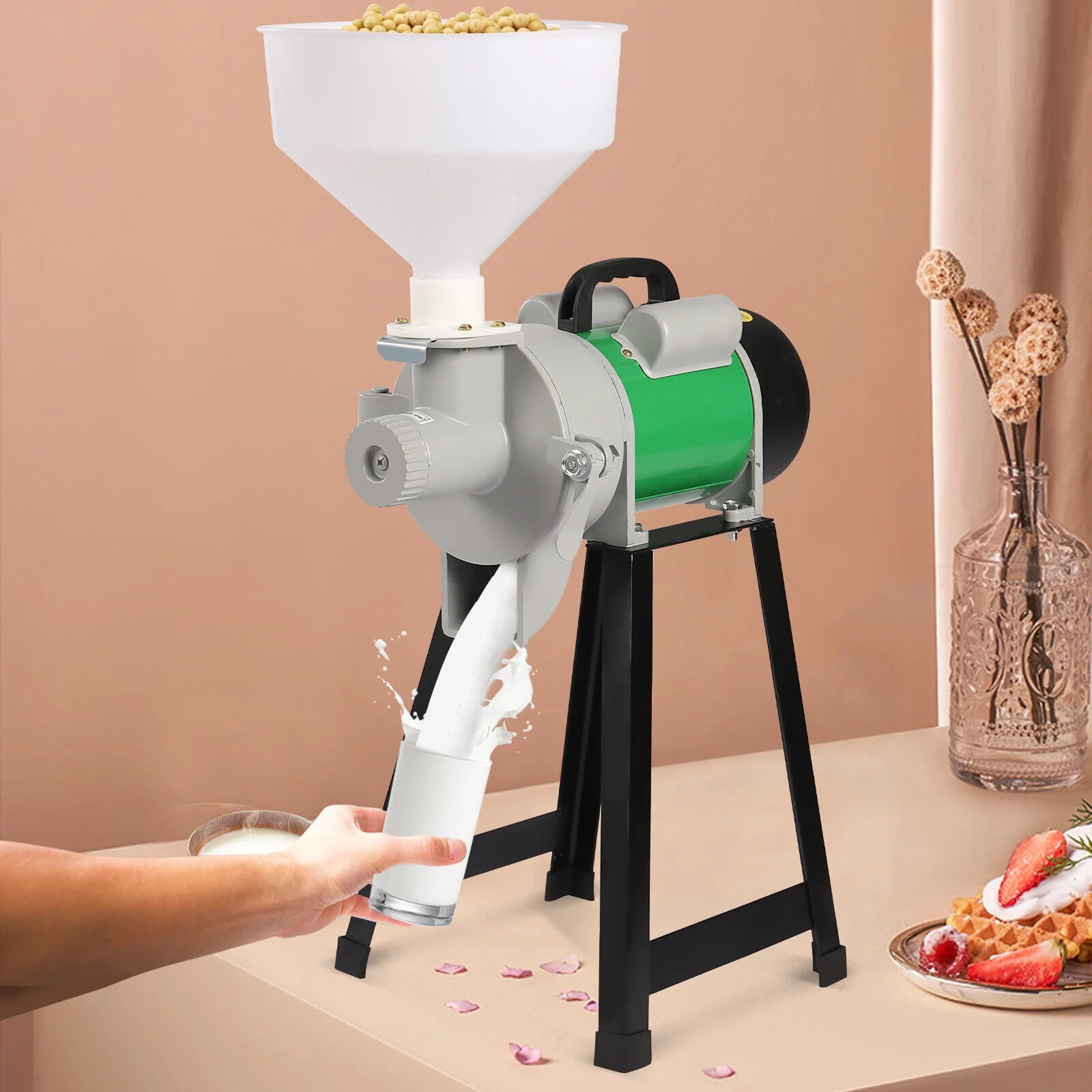 Electric Feed Mill Wet Cereals Grinder Feed Pellet Maker For Rice Grain Coffee Green