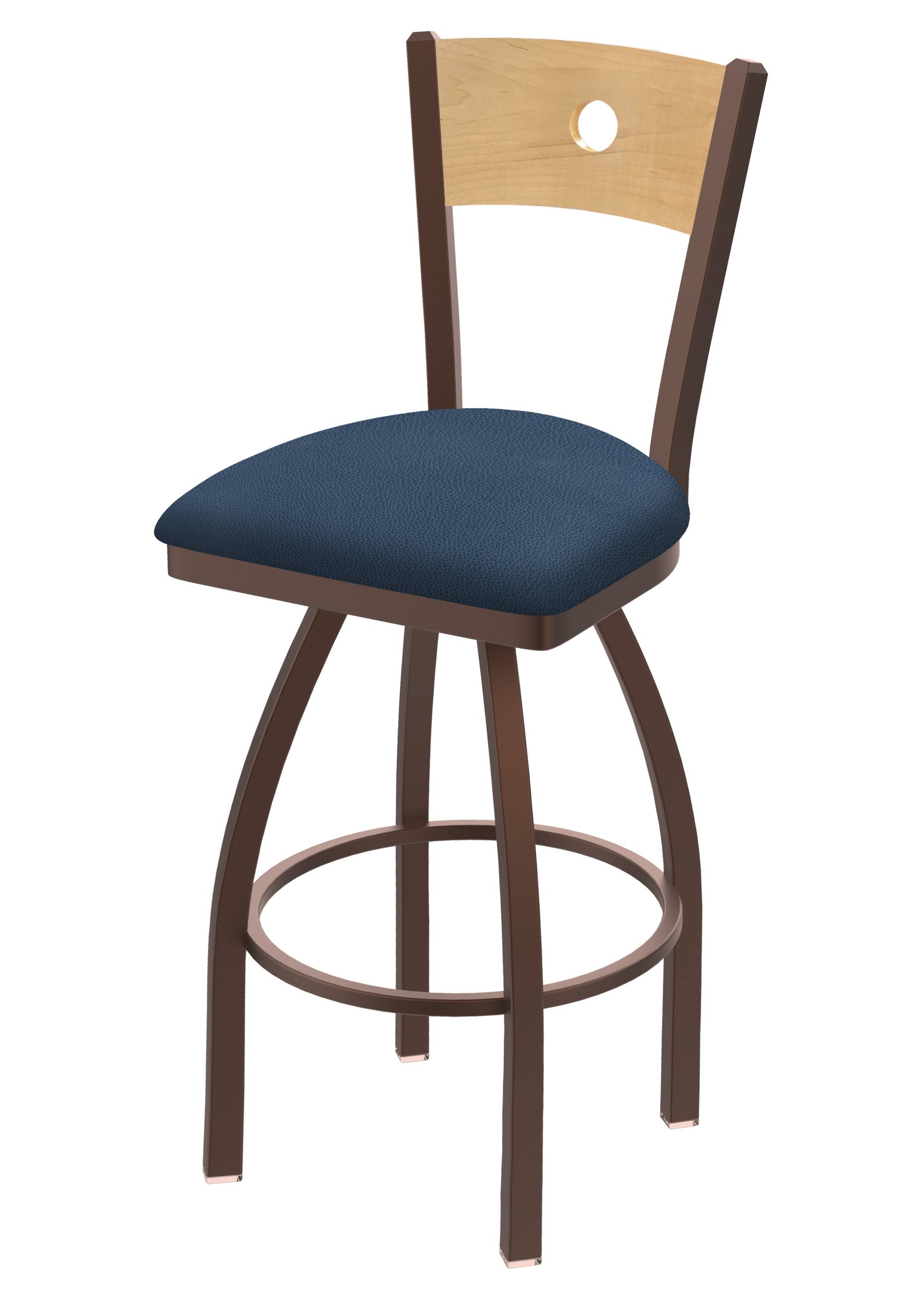 Holland Bar Stool 830 Voltaire 25x22 Swivel Counter Stool with Bronze Finish, Natural BACK, and Rein Bay Seat - Avayadevconnect
