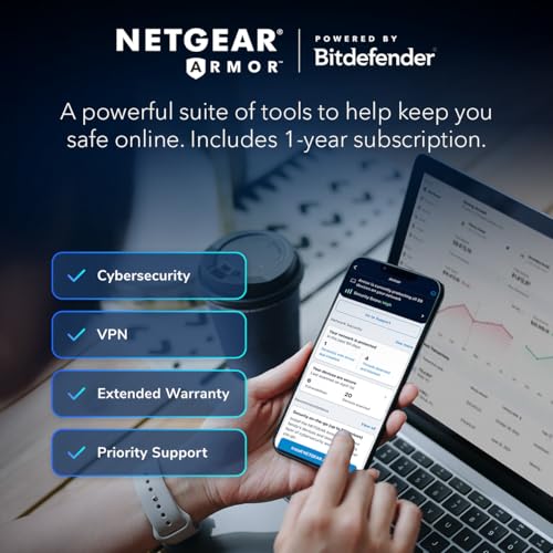 NETGEAR Orbi Whole Home Tri-Band WiFi 6 Mesh Network System (RBK663) &ndash; Router with 2 Satellite Extenders, Security Features, Coverage up to 6