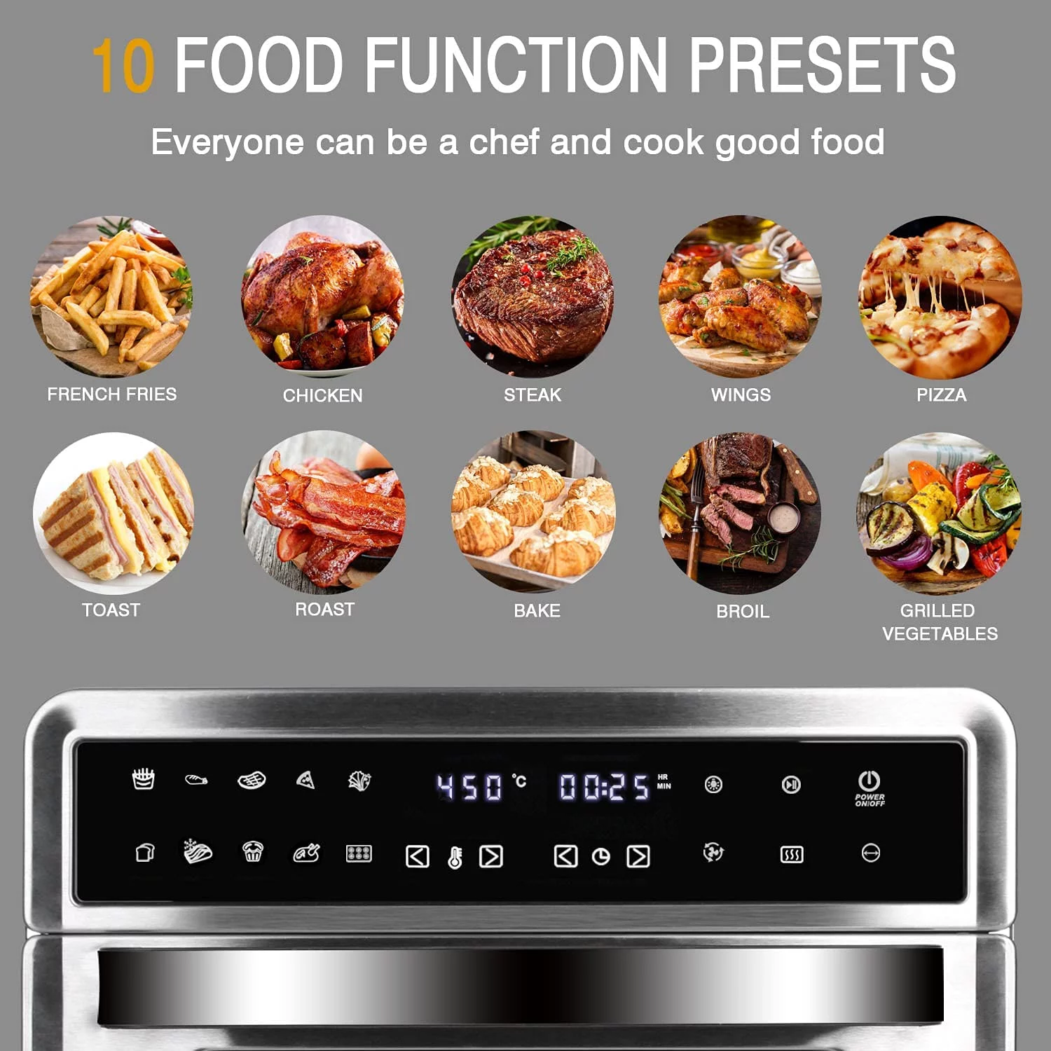 26QT Air Fryer Oven - Versatile, Healthier, Easy To Use, Large Family Size