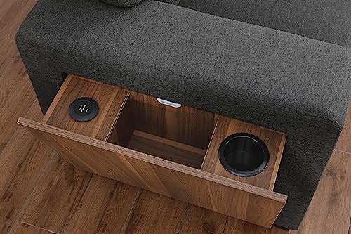 Devion Furniture Regis 4-in-1 Convertible L Shaped Couch with Pull Out Bed and Storage, Sectional Sleeper Sofa with Reversible Chaise for Living Room