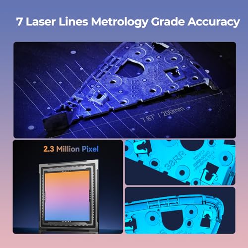 Creality CR-Scan Raptor Pro 3D Scanner for 3D Printing, 22+7 Blue Laser Lines, 30-60fps High Frame Scanning, 24-Bit Full-Color Scans