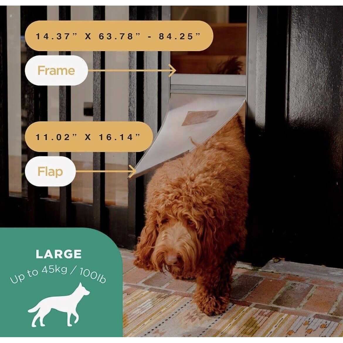 Hakuna Pets Large Black Patio Pet Door Suitable for Sliding Doors - Pet Supplies online store