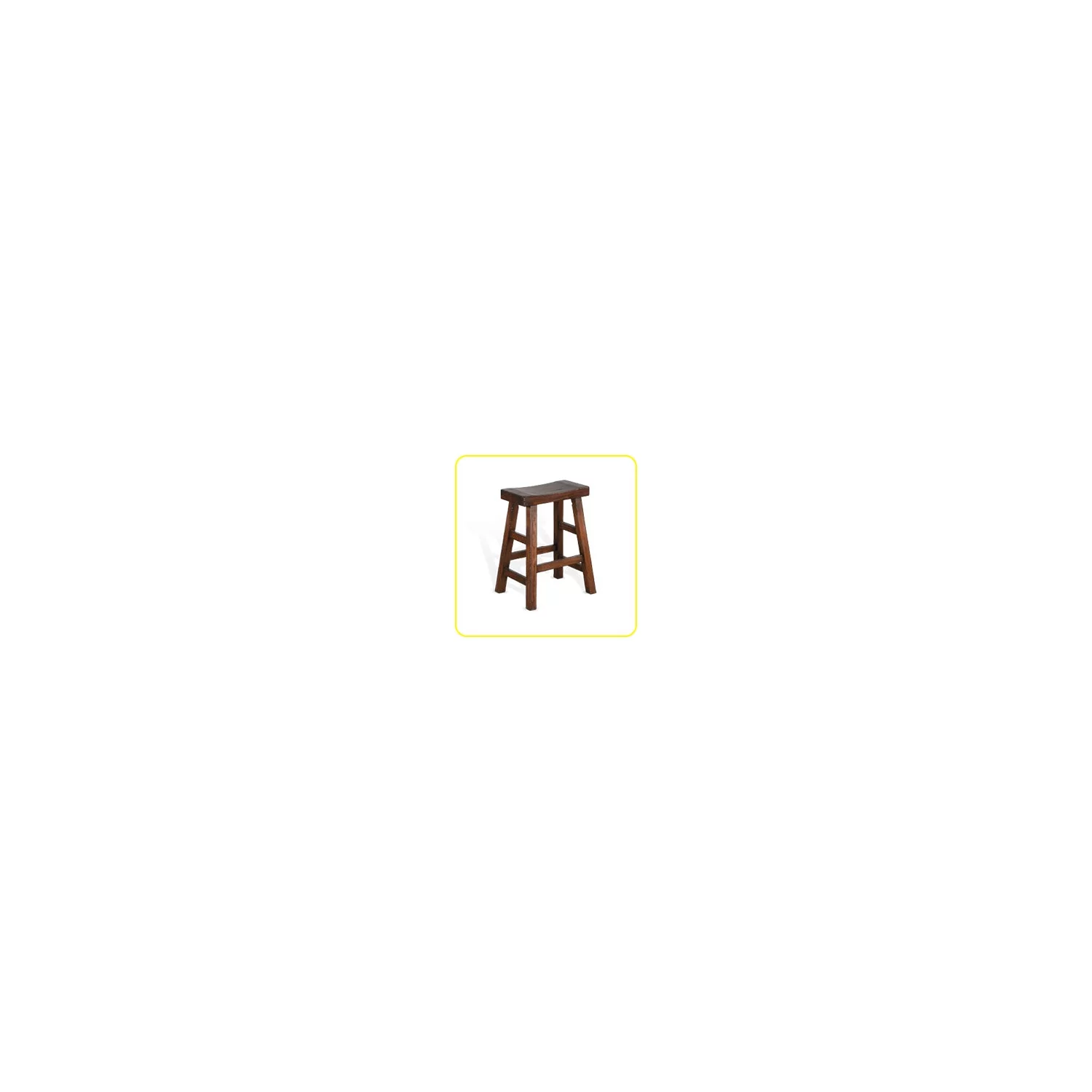 Sunny Designs 24" Saddle Seat Transitional Mahogany Wood Stool in Dark Chocolate