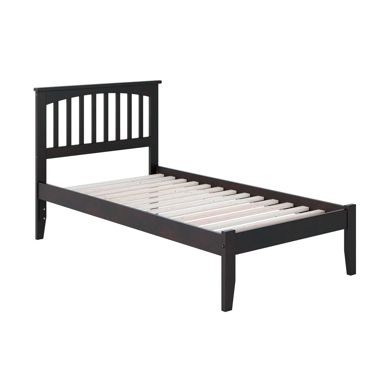 AFI Mission Twin XL Platform Bed with USB Charging Station in Espresso