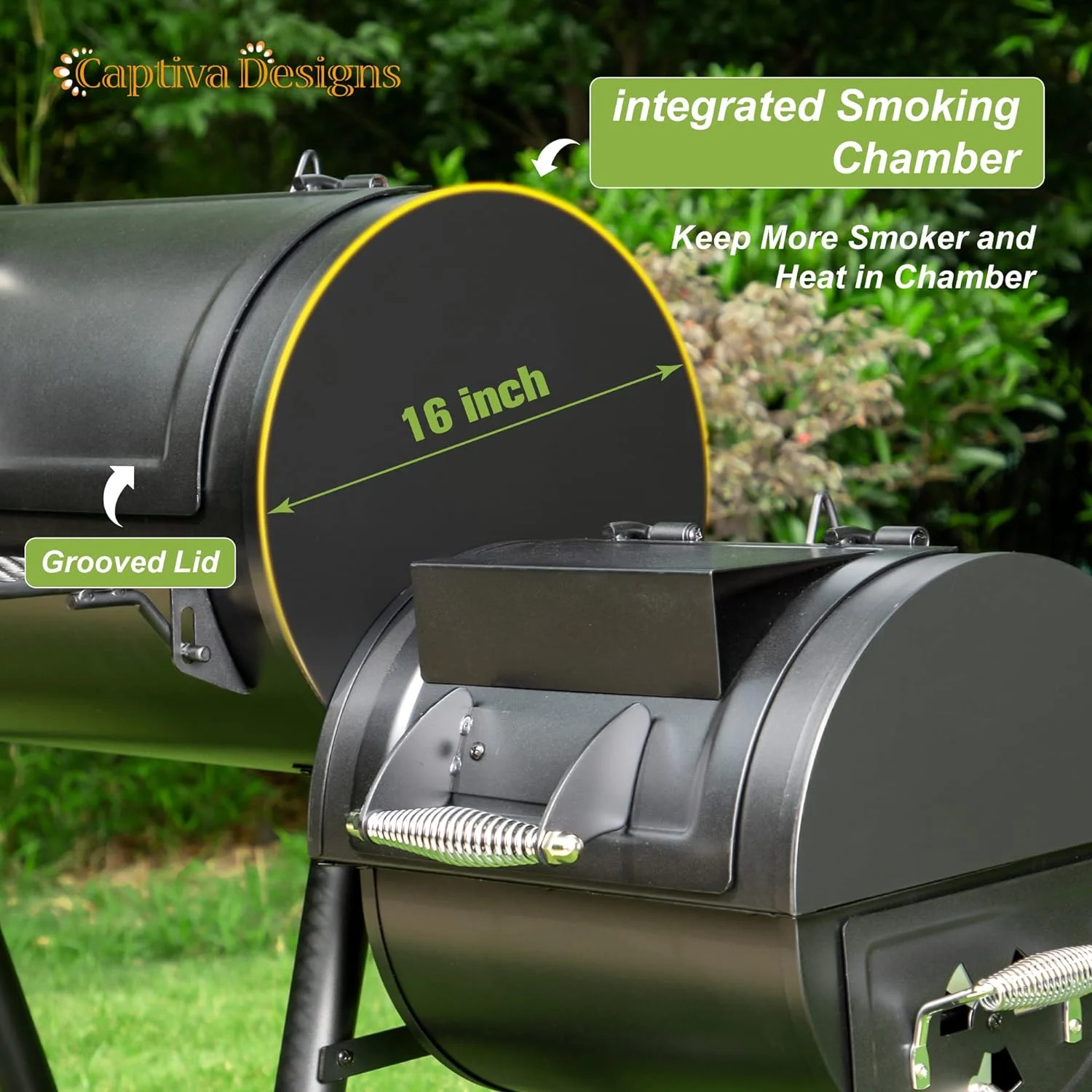 YOJFOTOU Heavy Duty Outdoor Smoker,Extra Large Cooking Area(941 sq.in. in Total) Offset Smoker