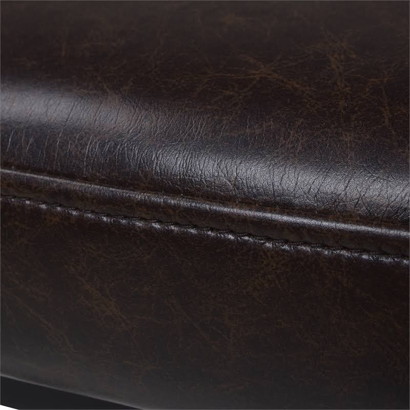 Jennifer Taylor Home Davidson 26x22 Faux Leather Swivel Counter Height Bar Stool in Vintage Brown
