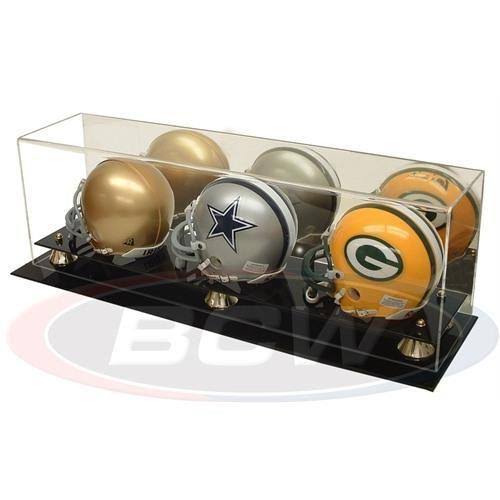 SAFTGARD Supplies Deluxe Acrylic Triple Mini Football Helmet Display Case