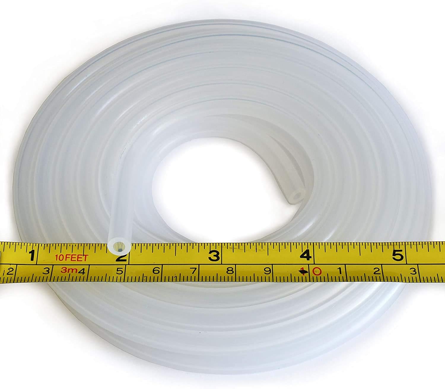 Pure Silicone Tubing - 1/8" ID x 1/4" OD - High Temp Kink-free Hose Tube 500F (75 Feet) Pack of 2