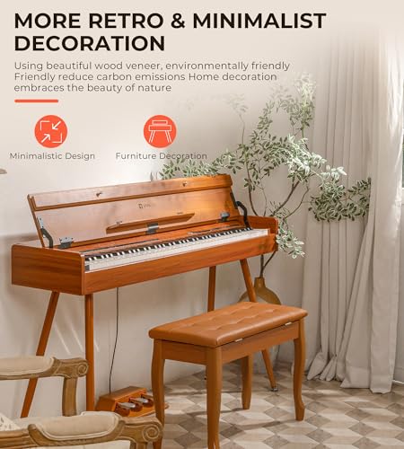 Digital Piano 88 Key Weighted Keyboard, Full-Size Electric Piano For Beginners, Piano 88 Keys Supports Usb-Midi Connecting, With Sheet Music Stand