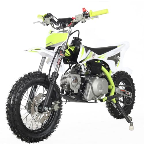 X-PRO X12 110cc Dirt Bike Automatic Transmission Electric Start Gas Dirt Bike Pit Bikes Youth Dirt Pitbike,12"/10" Tires!