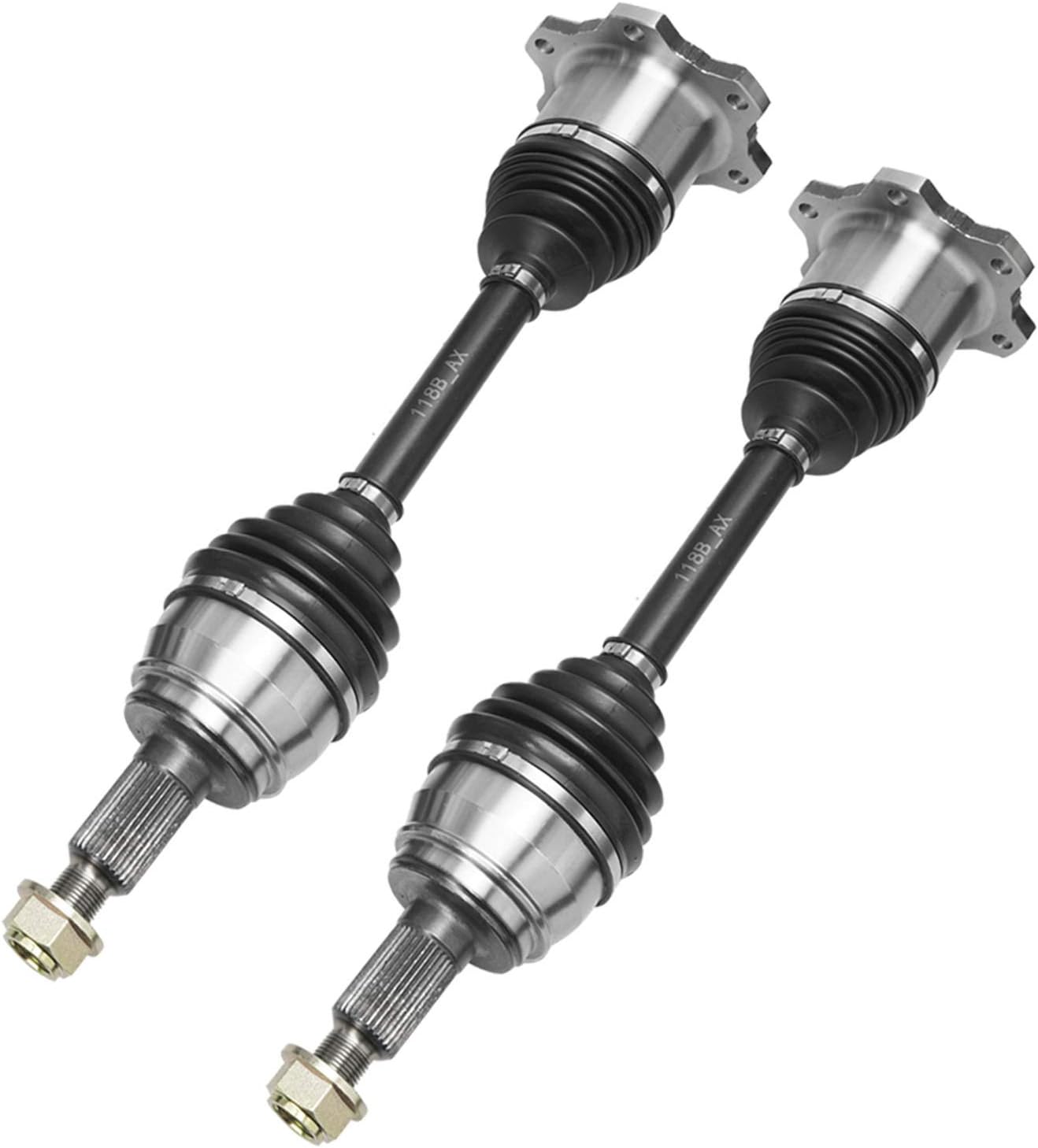 Detroit Axle - 6-Lug 4WD Front CV Axle Drive Shafts Assembly Replacement for Chevy GMC Silverado Sierra 1500 Yukon Escalade w/o ABS - 2pc Set