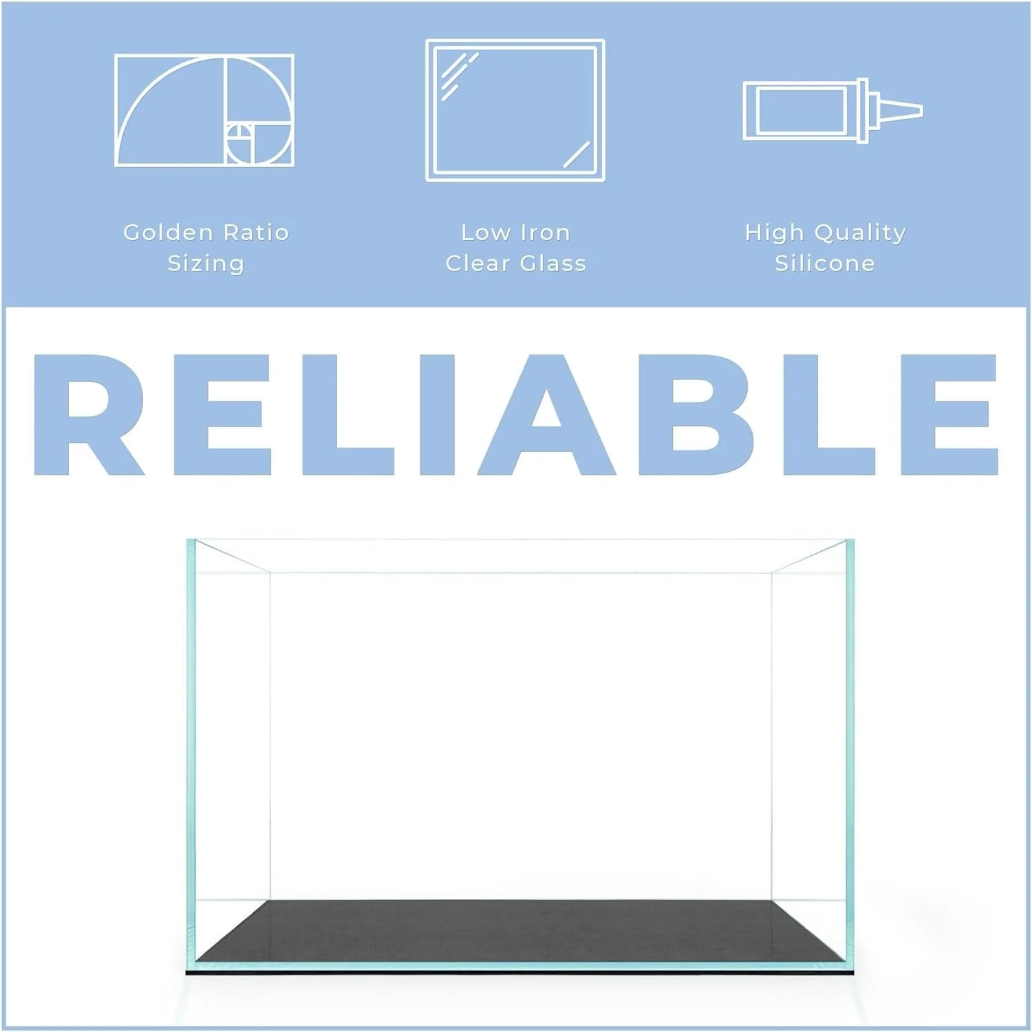 Aqua Worx 5 Gallon Rimless Tank - 14.17 x 8.66 x 10.23 inches Fish Tank - Tall Rimless Fish Tank - Clear Tall Glass Aquarium