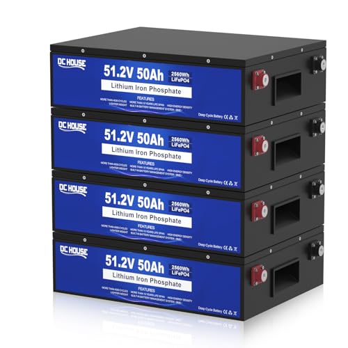 DC HOUSE 48V 100Ah (2Pack 48V 50AH) LiFePO4 Golf Cart Battery 2560Wh, Sturdy Metal Case,Suitable for Club Car, EZGO Golf Carts