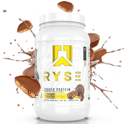 Ryse Loaded Protein Powder | 25g Whey Protein Isolate & Concentrate | with Prebiotic Fiber & MCTs | Low Carbs & Low Sugar | 27 Servings (Peanut