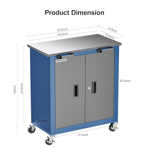 7-Drawer Rolling Toolbox,Tool Box with 360° Lockable Wheels and Padded Feet,Tool Chest with Keyed Locking System and Drawer Liners