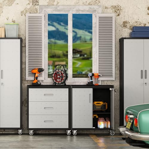 Mobile Tool Storage Cabinet with Wheels,Heavy Duty Rolling Tool Cabinets for Garage,Metal Storage Cabinets with 4 Drawer and 1 Locking Doors