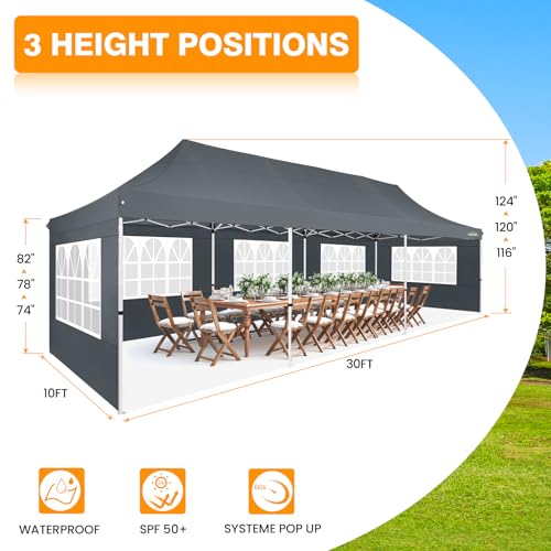 10x10 Pop Up Canopy Tent with 4 Sidewalls and Mesh Windows 2.0