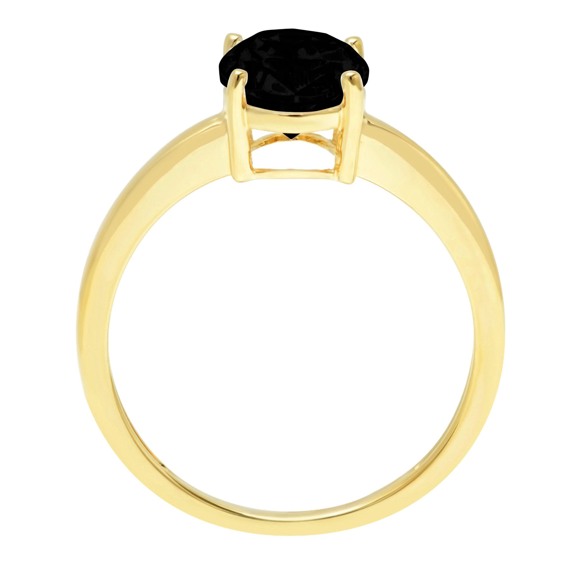 2.5ct oval cut black natural onyx 14k yellow gold anniversary engagement ring size 11