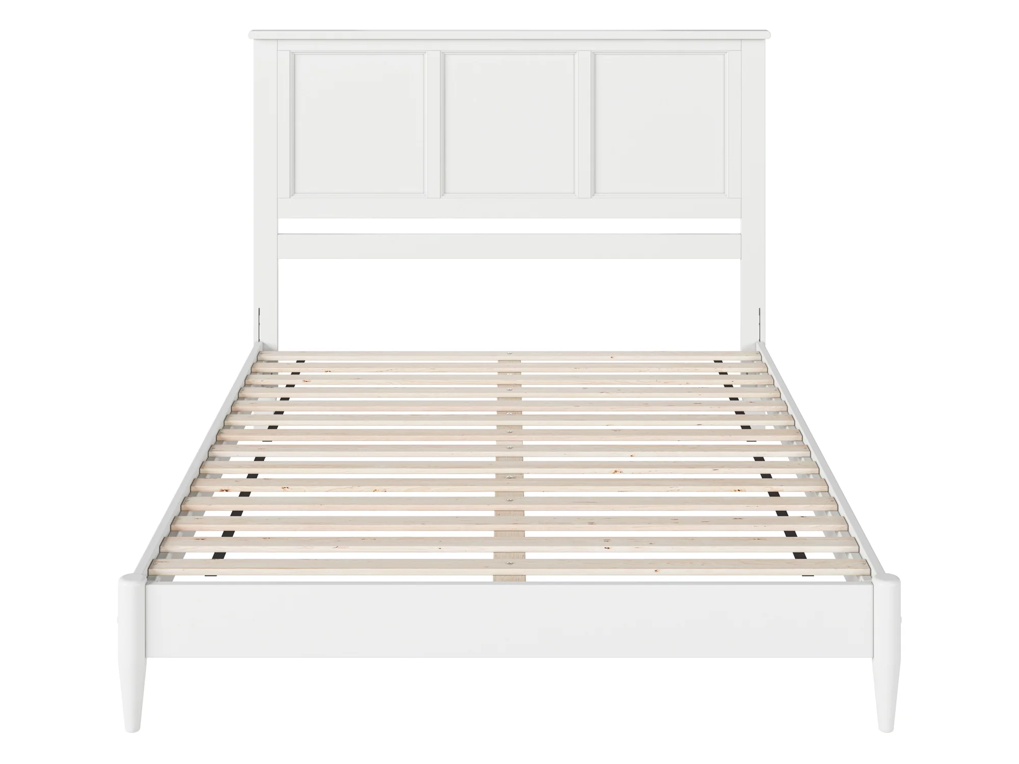 AFI Charlotte Queen Solid Wood Low Profile Platform Bed, White