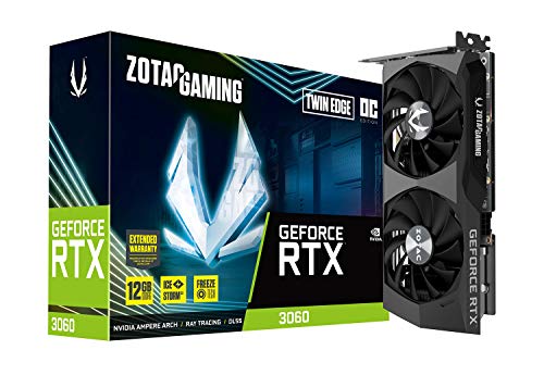 ZOTAC Gaming GeForce RTX 3060 Twin Edge OC 12GB GDDR6 192-bit 15 Gbps PCIE 4.0 Graphics Card, IceStorm 2.0 Cooling, Active Fan Control
