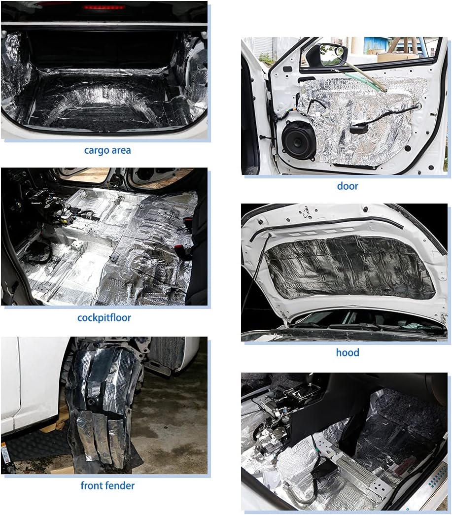 uxcell 236mil 16.36sqft Car Auto Truck Sound Deadener Heat Insulation Underlay Shield Mat 60x40