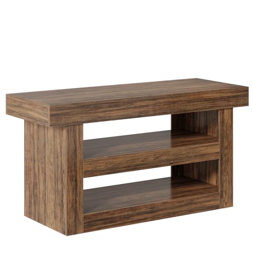 Tribesigns 55-Inch Kitchen Island with Storage, Farmhouse 3-Tier Stationary Island Table with Large Countertop