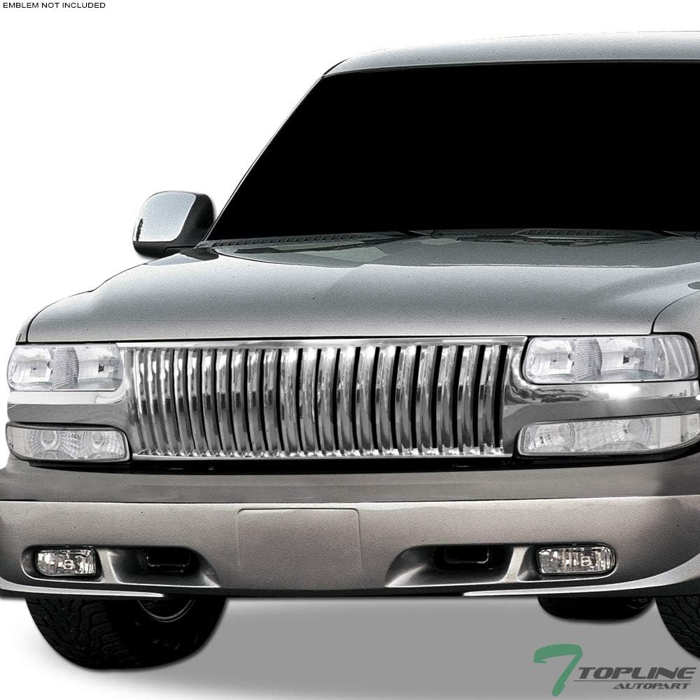 TLAPS 7422448331325 For 1999-2002 Chevy Silverado 1500 2500/2000-2006 Tahoe Suburban Chrome Vertical Front Grille