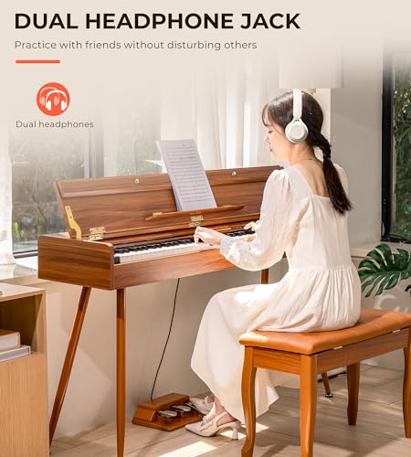 Digital Piano 88 Key Weighted Keyboard, Full-Size Electric Piano For Beginners, Piano 88 Keys Supports Usb-Midi Connecting, With Sheet Music Stand