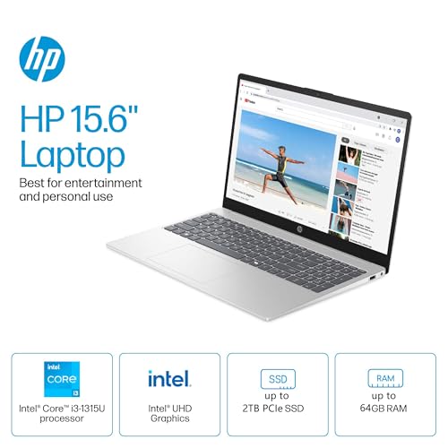 HP 15.6" Touchscreen Laptop Computer for Home Business and Student, 32GB DDR4 RAM, 1TB PCIe SSD, 13th Gen Intel 6-Core (Beat i5-1155G7), WiFi 6