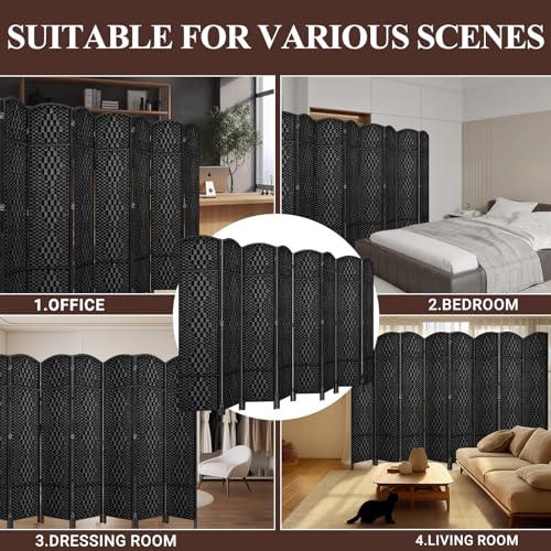 Room Divider, Room Dividers and Folding Privacy Screens, 16in Privacy Screen, 6 Panel Temporary Wall Partitions, 6ft Space Separation Panel Screen