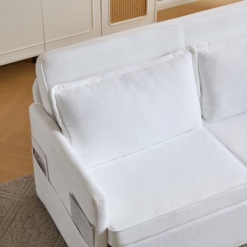 FLEXISPOT XCT4 Convertible Sofa Bed, 3-in-1 Loveseat Sofa Couch with Adjustable Backrest, Pull Out Couch with 2 Pillows & 2 Side Pockets