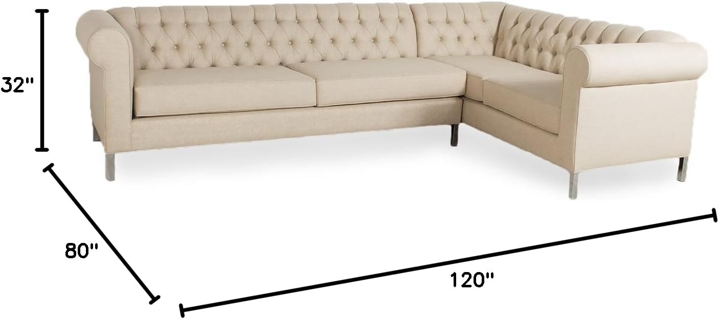 Frenchie Mid-Century Modern Sectional Sofa