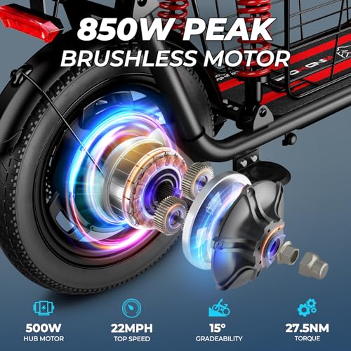 WINDHORSE 850W Peak Electric Scooter with Seat, 22MPH & 25 Miles Range, Dual Suspension, 3 Gear Speed, Cruise Control