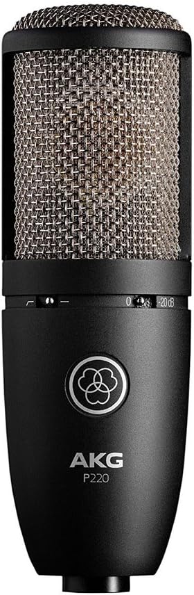 AKG P220 Condenser Microphone with Knox Gear Studio Stand, Pop Filter and XLR Cable