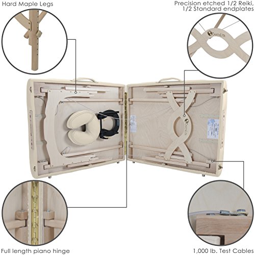 EARTHLITE Portable Massage Table Package AVALON – Reiki Endplate, Premium Flex-Rest Face Cradle & Strata Cushion, Carry Case (30”x73”)