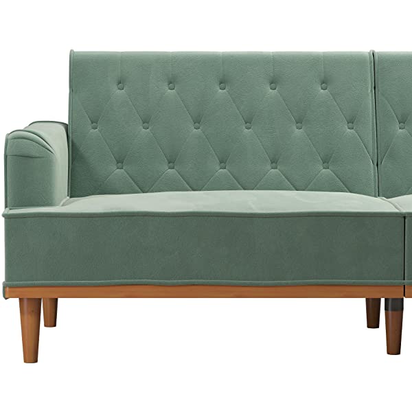 Mr. Kate Stella Vintage Convertible Sofa Bed Futon, Tan Linen
