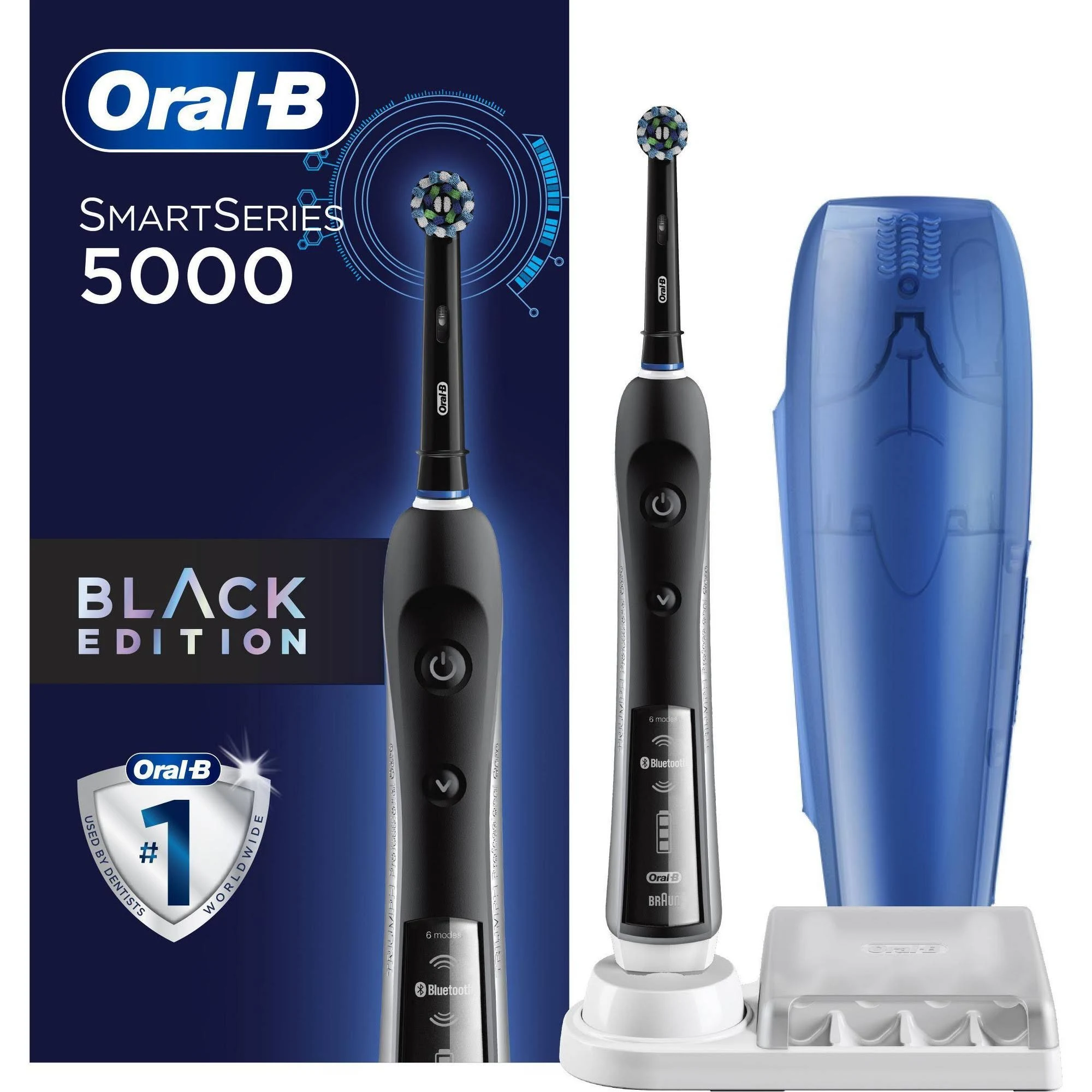 Oral-b Pro 5000 SmartSeries Electric Toothbrush with Bluetooth Connectivity Powered by Braun Black Edition
