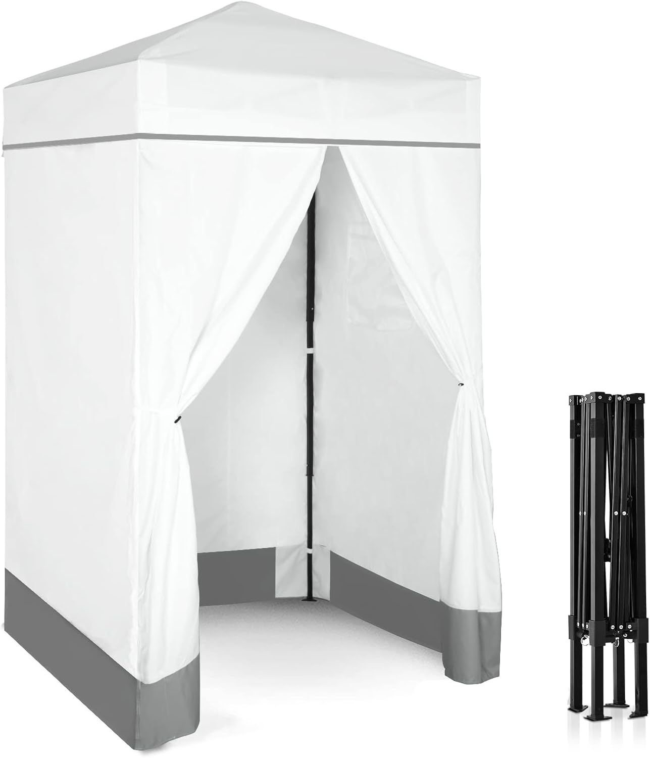 EAGLE PEAK Flex Ultra Compact 4’x4’ Pop-up Changing Room Canopy, Portable Privacy Cabana for Pool, Fashion Photoshoots, or Camping (White)