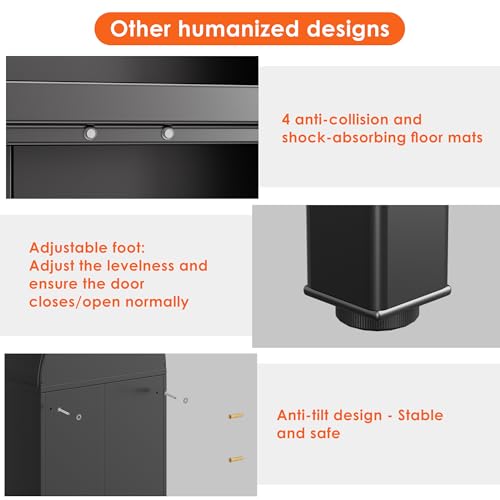 Tall Kitchen Pantry Cabinet, Metal Display Storage Cabinets with 4 Doors/2 Drawers for Kitchen Home Office Living Room, Assembly Required