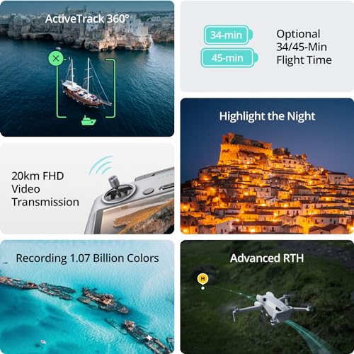 DJI Mini 4 Pro Drone with DJI RC 2 Screen remote Control Bundle Kit Camera Drone Bundle, with 128 GB SD, 3.0 USB Card Reader, Landing Pad