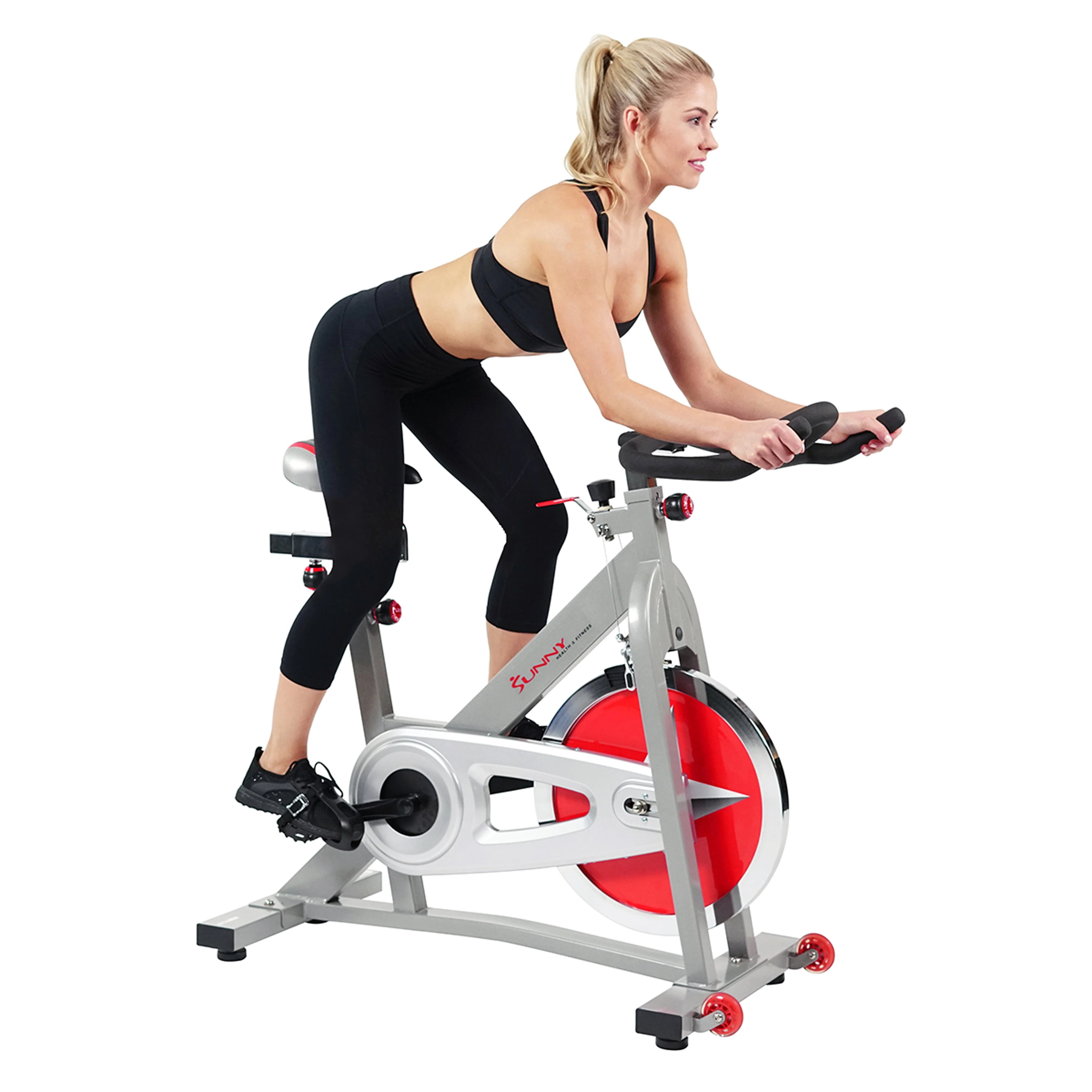 Sunny Health & Fitness Stationary Chain Drive 40 lb Flywheel Pro Indoor Cycling Exercise Bike Trainer, Workout Machine, SF-B901