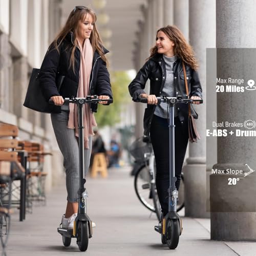 Caroma Electric Scooter, 350W/500W/750W Powerful Motor, 20/25/30 Miles Long Range, 20/25 Mph Top Speed, 9" Solid Tires