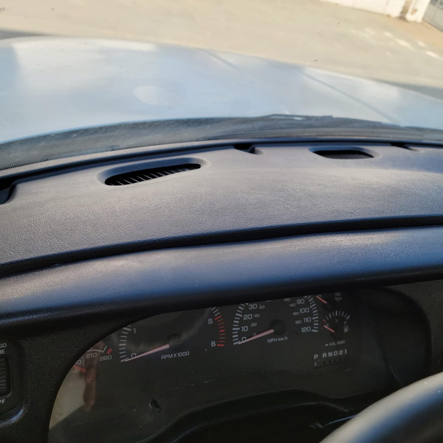 ECOTRIC Front Dash Pad Cover Overlay Dashboard Cap Compatible with 1998-2001 Dodge Ram Trucks Gray Molded Dash Bezel Protector