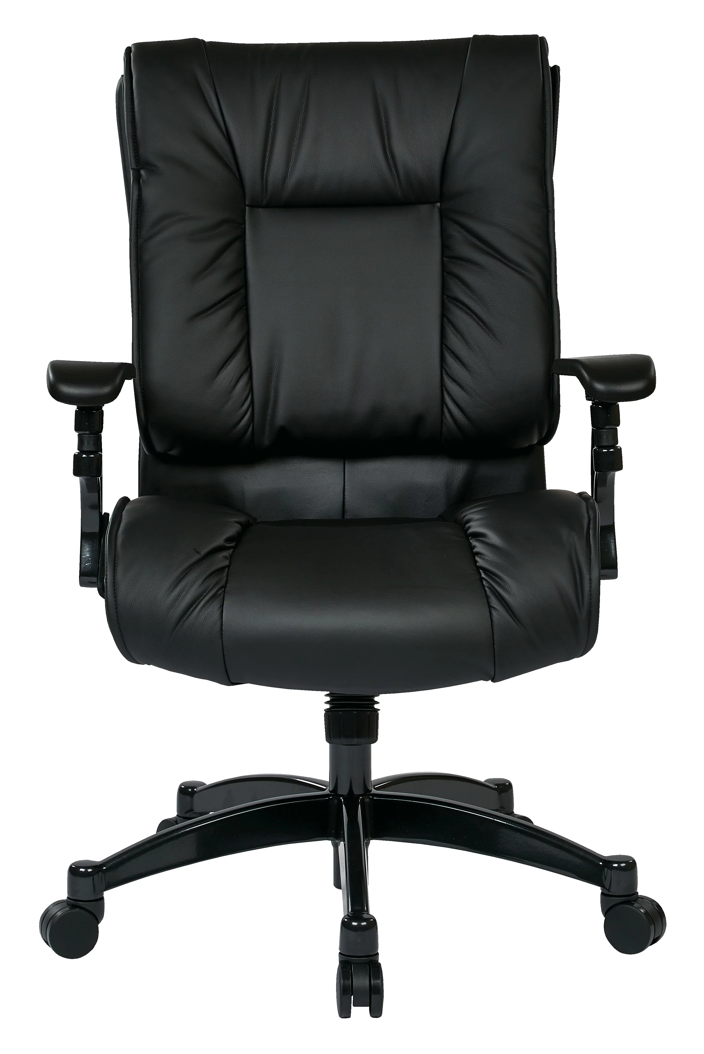 SPACE Seating SPACE Seating Black Bonded Leather Conference Chair with Cantilever Arms, and industrial steel Finish Base