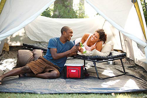 Coleman ComfortSmart Big & Tall Cot with Mattress Pad, Folding Steel Camp Bed with Plush Pad for Comfortable Sleeping, Great for Camping, Lounging