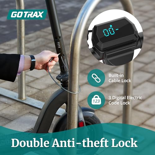 Gotrax G4 Electric Scooter, 10” Solid Tires, Max 25 Mile Range and 20Mph Power by 500W Motor, Double Anti-theft Lock, Bright Headlight and Taillight