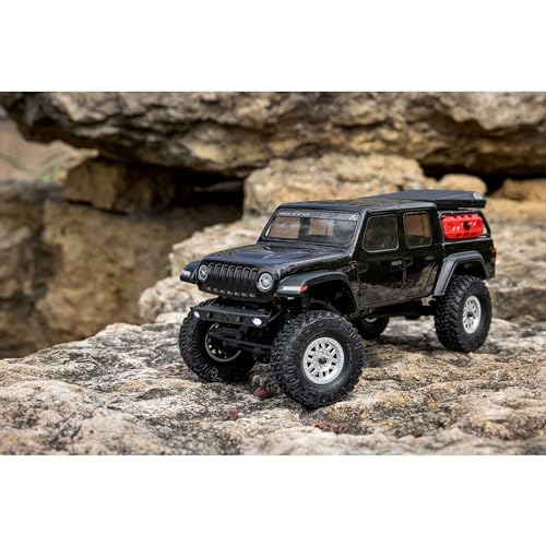 Axial RC Truck SCX24 Jeep Gladiator 4 Wheel Drive Rock Crawler Brushed RTR (Nothing Needed to Complete Ready-to-Run), Black, AXI00005V2T5